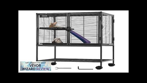 VEVOR 34" Metal Small Animal Cage 2-Tier Rolling Ferret Cage with Tray Review