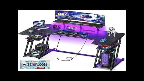 MOTPK Gaming Desk with LED Lights 60 Inch U Shaped Desk Review