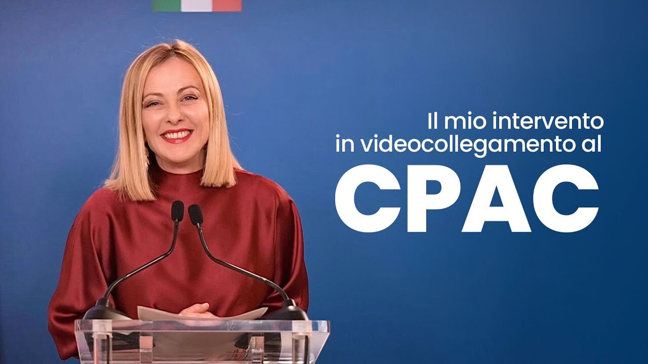 Giorgia Meloni al CPAC 2025