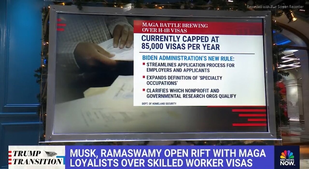 Trump - Musk & Ramaswamy rift with MAGA over immigrant tech workers - 4 mins.