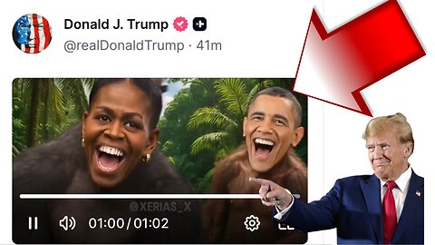 Donald Trump's Truth Social Post Video with Barack & Michelle Obama Dressed as Apes