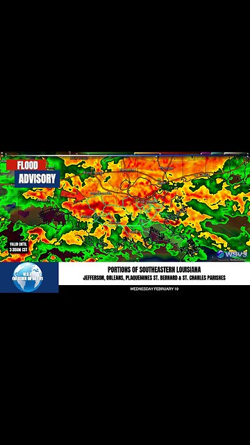 🌧️ Urgent Flood Alert: S.E. Louisiana! 2/19/25 #shorts #weather
