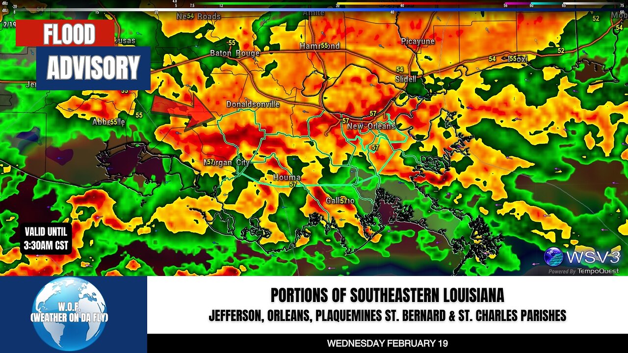 🌧️ Urgent Flood Alert: S.E. Louisiana! 2/19/25 #shorts #weather