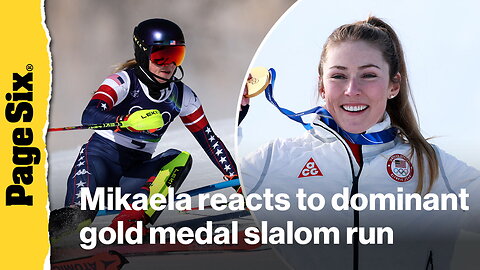 Mikaela Shiffrin reacts to dominant gold medal slalom run: 'A dream come true'
