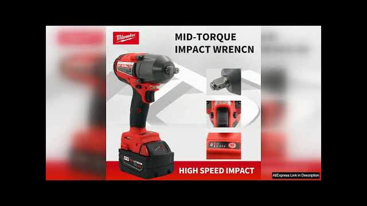 Milwaukee 1300NM Cordless Electric Wrench 18V Battery Large Torque Brushless Impact Wrench Review