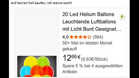 Macht das auf keinen Fall nach, ich warne euch! Denk an NENA und die 99 Luftballons oder so 🤪 😂