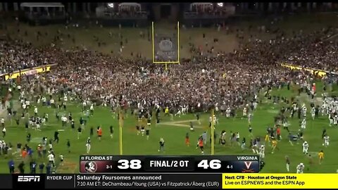 UVA Fans Storm Field After Upset College Football Win Over Florida State 