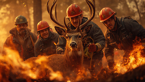 Rescue Squad Saves a Deer from Forest Fire – Flames Surround, but Courage Burns Brighter | The Story