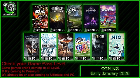 Coming to Xbox Game Pass Early January 2026
