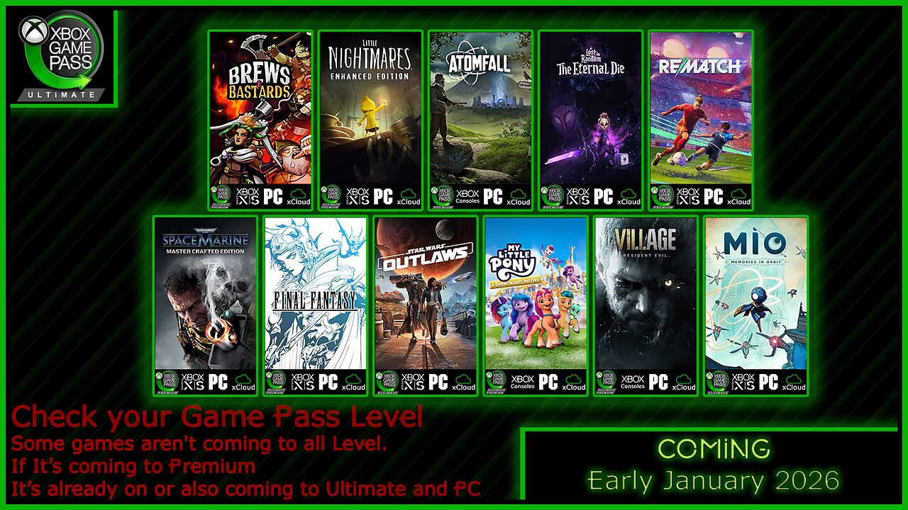 Coming to Xbox Game Pass Early January 2026