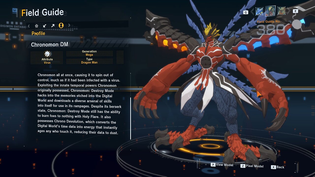 chronomon DM all digivolution/de-digivolution/profile Digimon Story Time Stranger