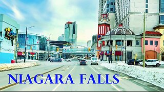 Niagara Falls City Winter Drive - Canada travel vlog | 4K