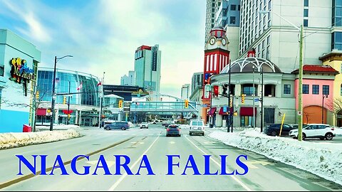 Niagara Falls City Winter Drive - Canada travel vlog | 4K