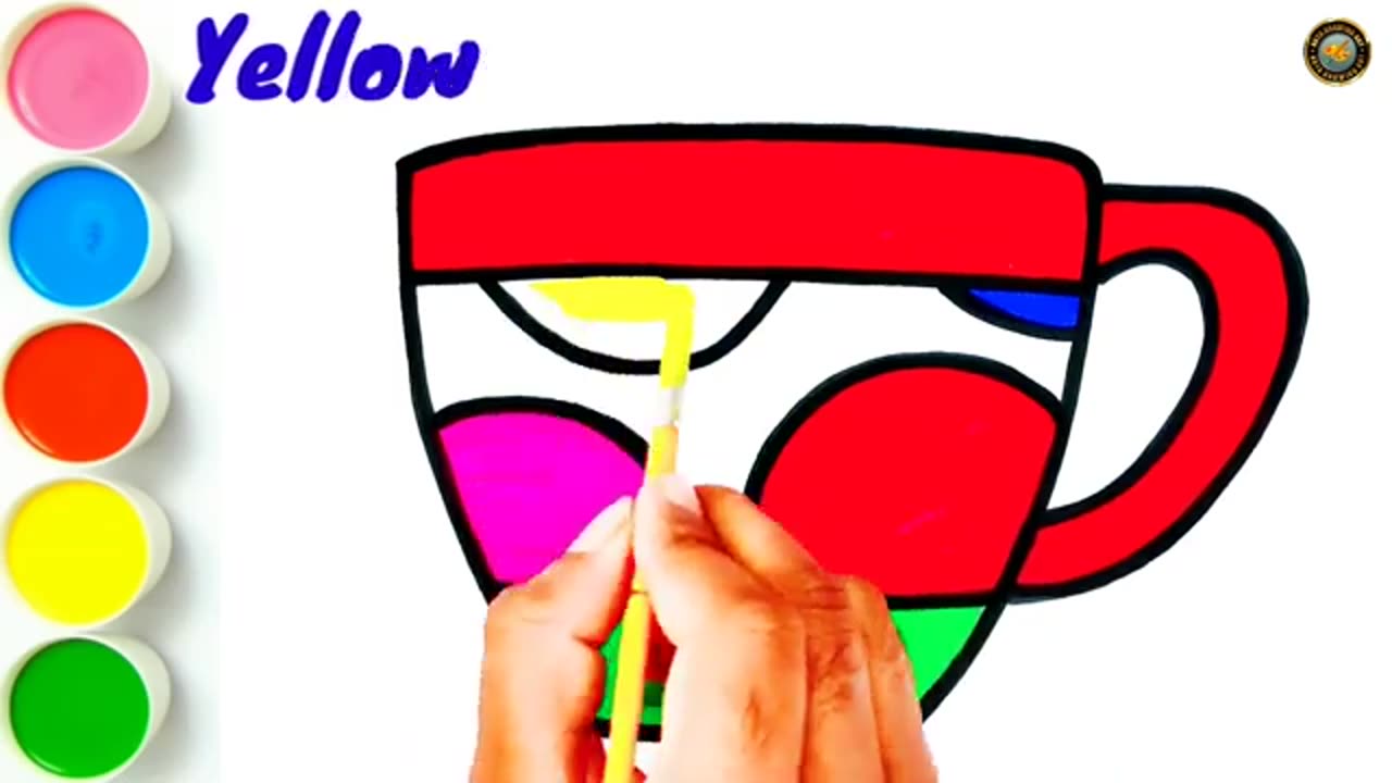 How to draw tea cup step by step ( Very easy ) Easy and simple cup Drawing || Cup drawing color.