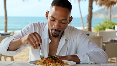 Ai will Smith enjoying some snacks