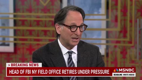 BREAKING 🚨 MSNBC is panicking because the head of the SDNY FBI field office was forced out