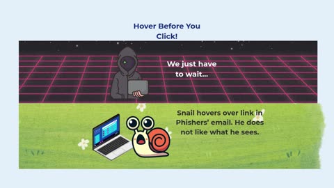 Meet Snail and Phisher: Don't fall for shady links! 🐌 #ShowTheDomain