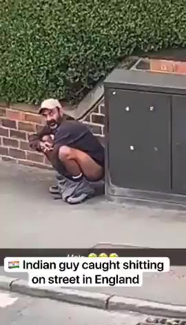 PUBLIC DEFECATION: An Indian Man is Caught Taking a Dump on the Streets of England