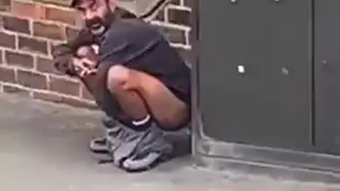 PUBLIC DEFECATION: An Indian Man is Caught Taking a Dump on the Streets of England