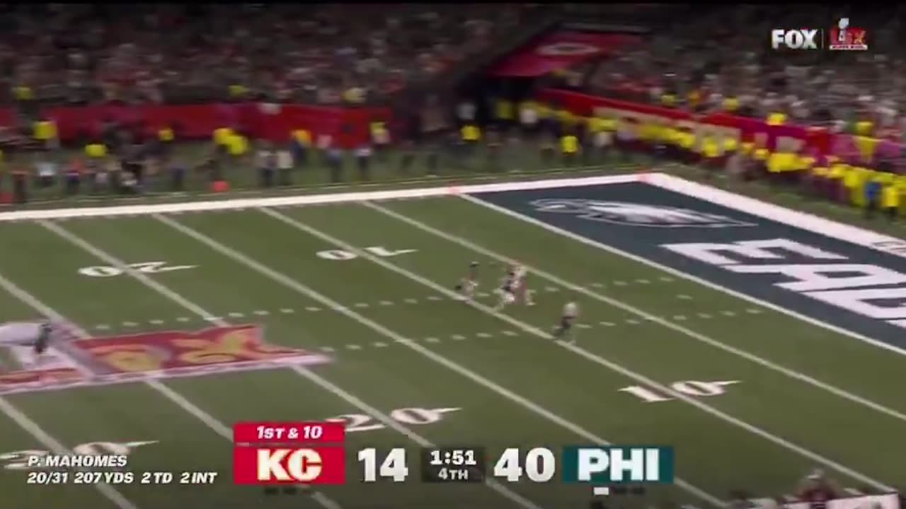 The most impressive TD pass in Super Bowl history. Jalen Hurts and Patrick Mahomes