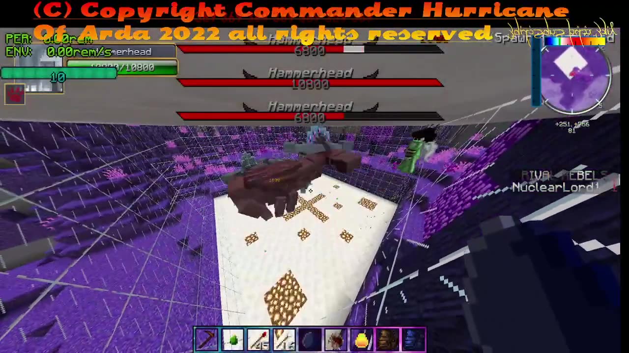 Minecraft mob battle Gabriel vs hammerhead and nastysayrus