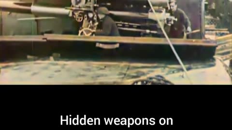 Hidden weapons on merchant ships used in WW1 secretive #Colourized footage 🚢 🇼🇸 🔍 🎥