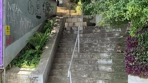 Skater Gives the Handrail a Piece of His Mind