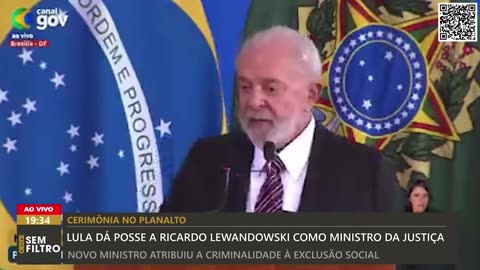 Lulaladrão dá posse a Ricardo Lewandowski como ministro da Justiça. 2024/02/02