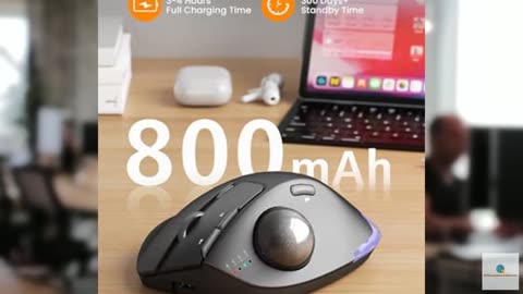 SABLUTE Wireless Trackball Mouse, Ergonomic Bluetooth Rechargeable Computer Mous
