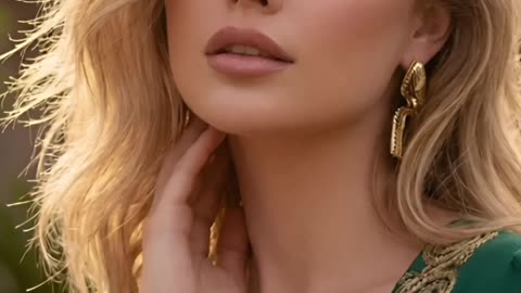 Elegant Green Embroidered Dress with Statement Earrings #Fashion #Style #Elegance