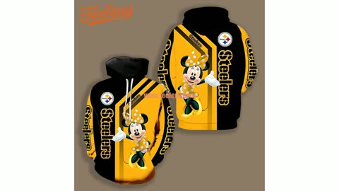 Pittsburgh Steelers Minnie Mouse 3D Hoodie Yellow Black Cute