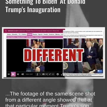 Fact Check: Video Does NOT Show Barron Trump 'Whispering Something To Biden' At Inauguration