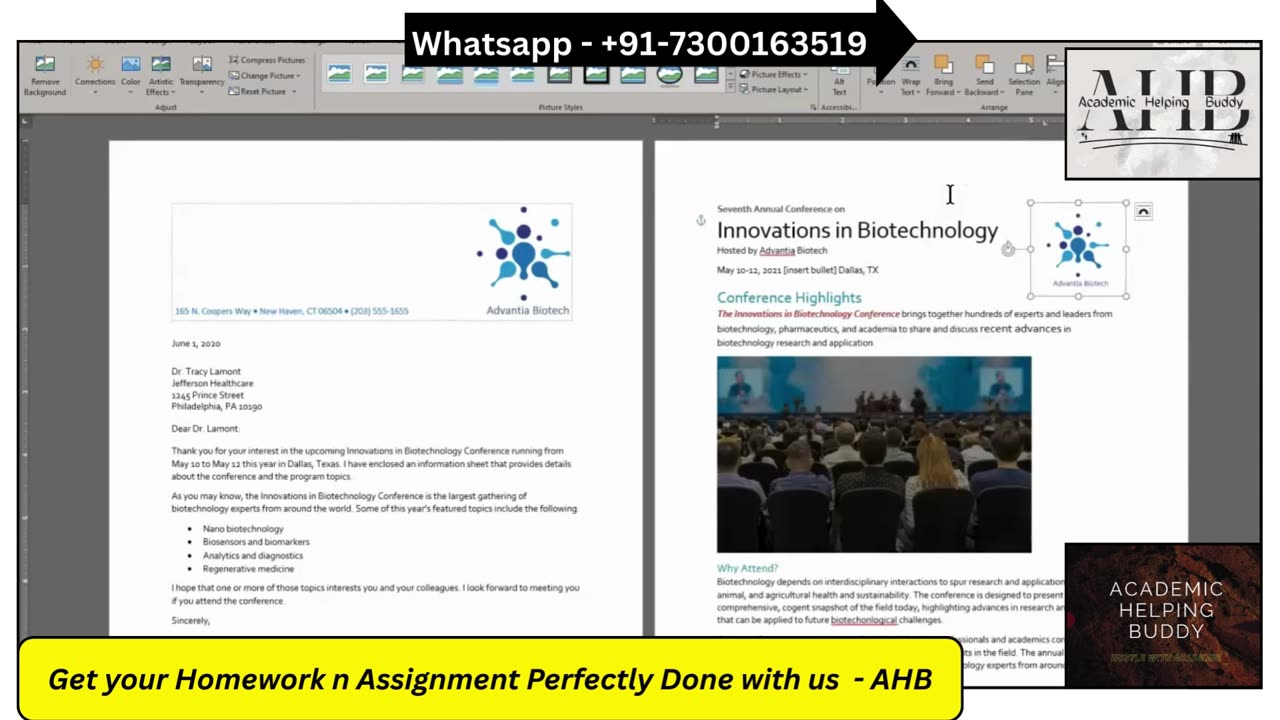 Word Module 3 SAM Project A Walkthrough | Advantia BioTech | Cengage Tutorial Step-by-Step Solution