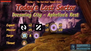 Destiny 2: 2-15-25 Aphelion's Rest is the Lost Sector. Arc/Void Surge