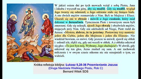 Łukasz 9,28-36 Przemienienie Jezusa