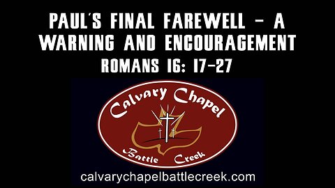 November 9, 2025 - Paul’s Final Farewell - A Warning And Encouragement