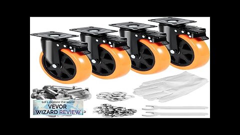 VEVOR Caster Wheels 6-inch Swivel Plate Casters Set of 4 with Security Review