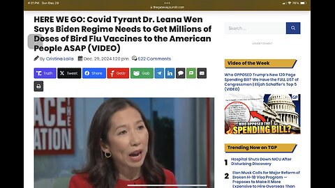 Covid Tyrant Dr. Leana Wen Says Biden Regime Needs to Get Millions of Doses of Bird Flu Vaccines