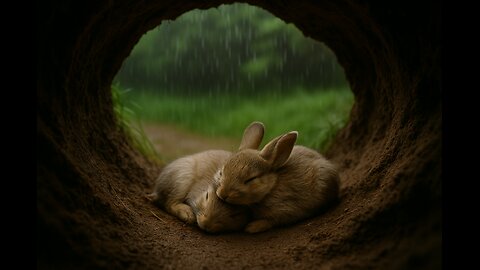 24/7 Rain in Animal Burrow • Cozy Rain Sounds for Deep Sleep