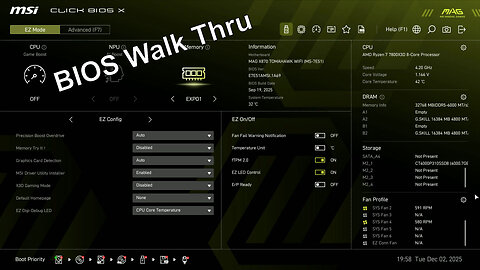 Exploring the MSI MAG x870 Tomahawk WIFI BIOS