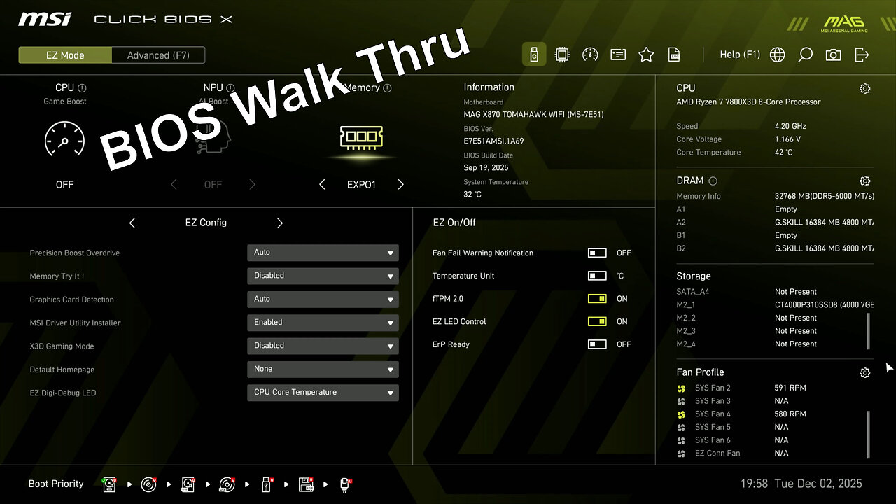 Exploring the MSI MAG x870 Tomahawk WIFI BIOS