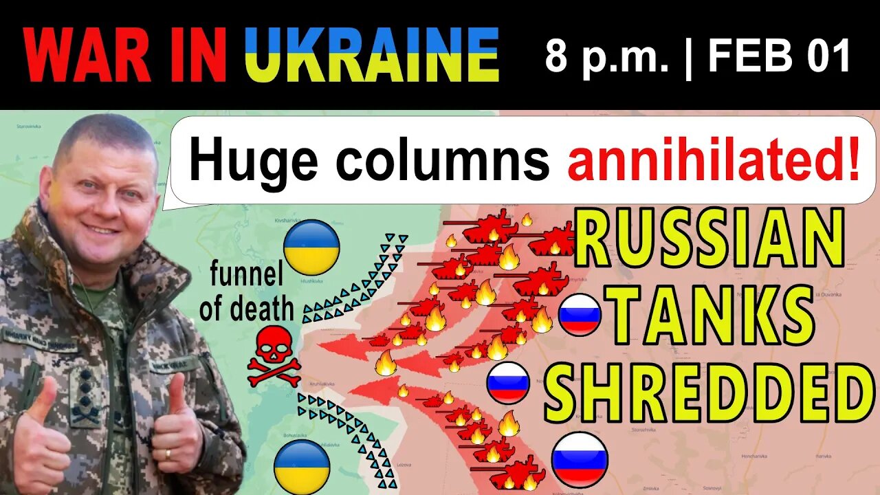 01 Feb: FUNNEL OF DEATH: Ukrainians OBLITERATE RUSSIAN CONVOYS! | War in Ukraine Explained