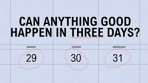 Sunday Morning Service "Can Anything Good Happen In 3 Days" 12/28/25