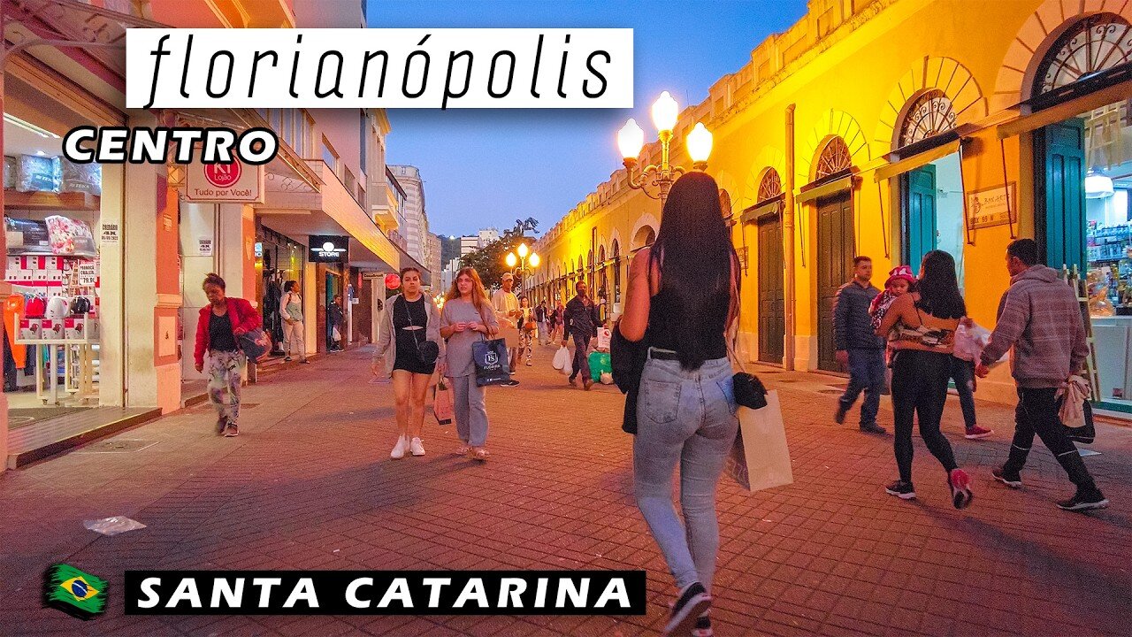 Walking in downtown Florianópolis in the Late Afternoon — Santa Catarina, Brazil 【 4K UHD 】