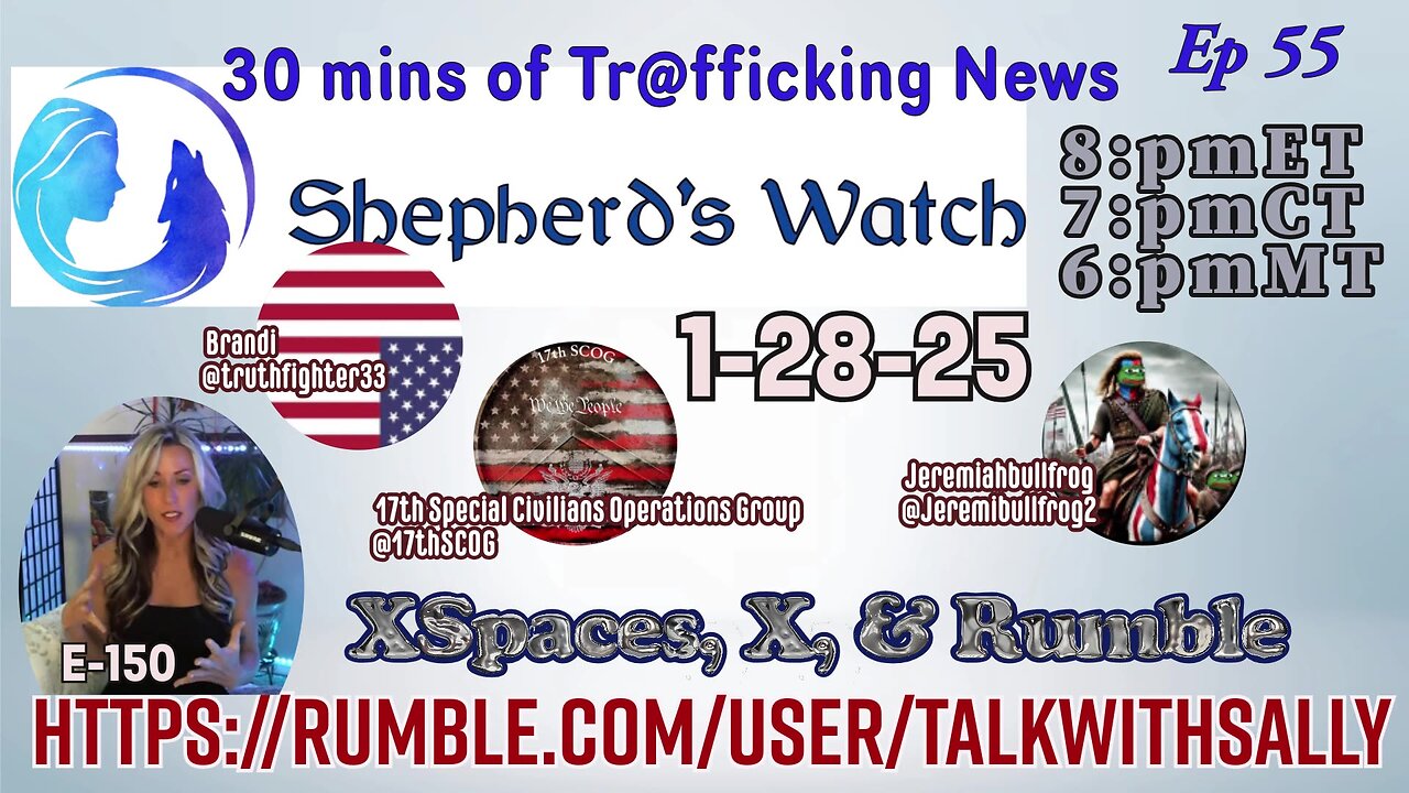 Sheperd's Watch 30 Mins of Trafficking News 1-28-25 (8:pmET 7:pmCT 6:pmMT)