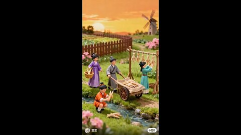 Animated video of village farming