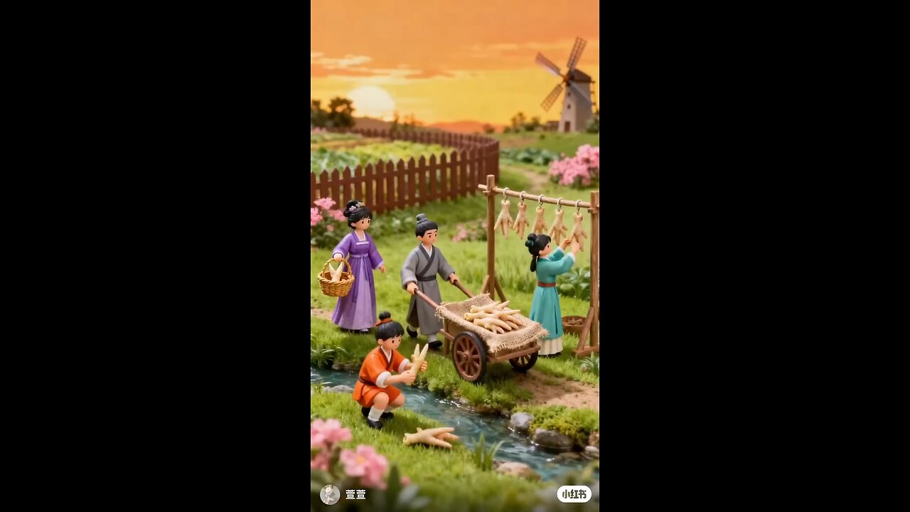 Animated video of village farming