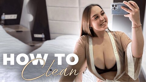 [4K] See Everything | Try On | Room Cleaning in a Sheer Robe and Lingerie