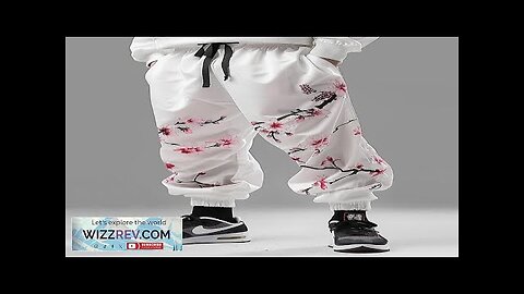 ChArmkpR Mens Pant Japanese Floral Print Drawstring Waist Loose Elastic Cuff Trousers Review