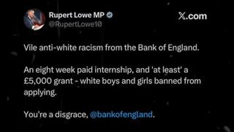 Bank of England won't employ white people